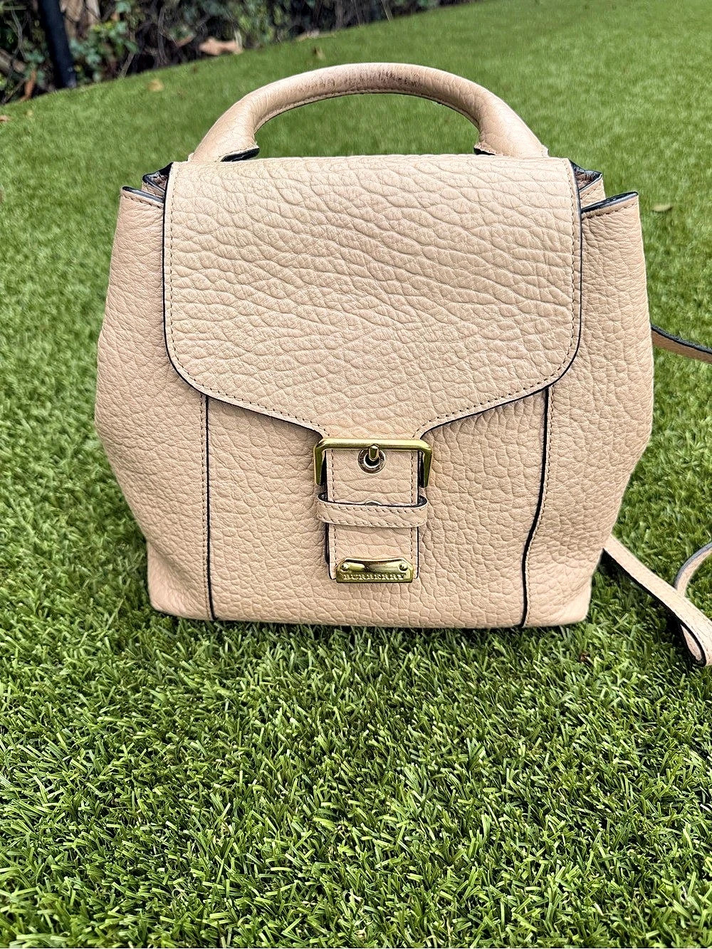 Burberry Belmont Convertible Backpack Beige Shoulder Bag